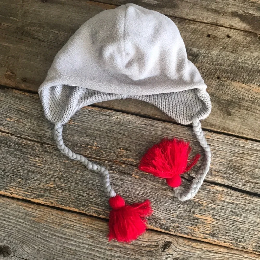 Sock Monkey Ear Flap Beanie With Tassels